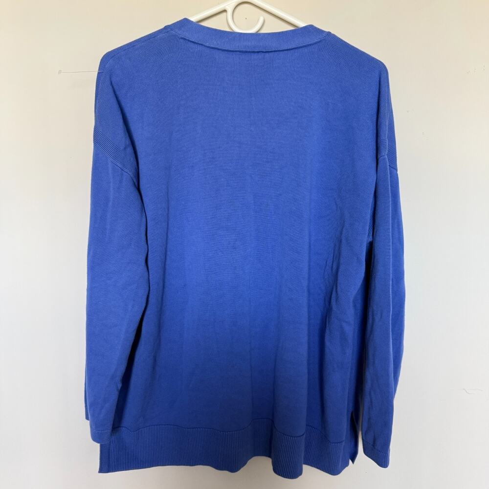 Talbots Sweater Cardigan Womens XL Blue V Neck Button Front Lightweight Knit - Picture 6 of 6